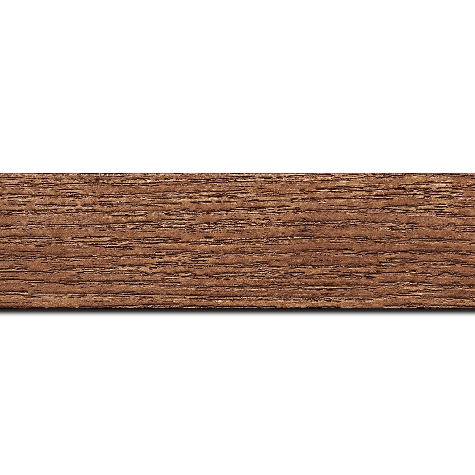 Baguette longueur 1.40m bois profil plat largeur 4.4cm couleur marron miel  finition veiné