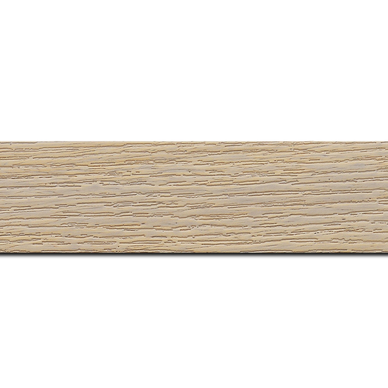 Baguette longueur 1.40m bois profil plat largeur 4.4cm couleur naturel blanchie finition veiné