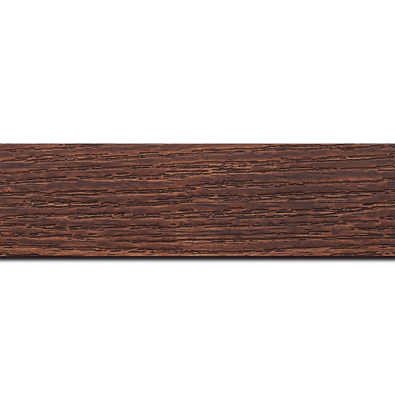 Baguette longueur 1.40m bois profil plat largeur 4.4cm couleur merisier finition veiné