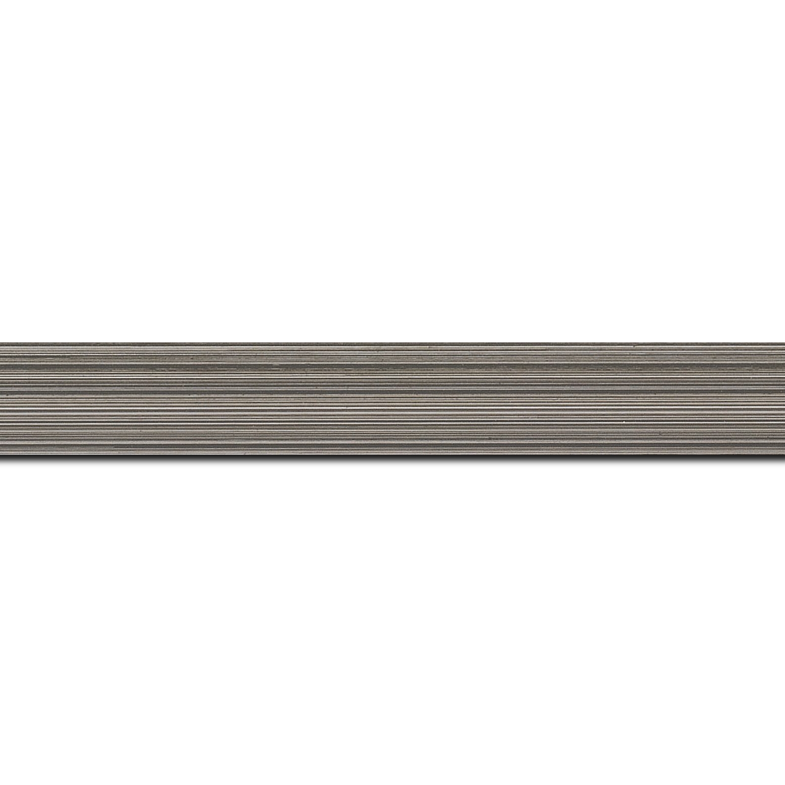 Pack par 12m, bois profil concave largeur 2.4cm couleur gris effet matière fond blanc  (longueur baguette pouvant varier entre 2.40m et 3m selon arrivage des bois)