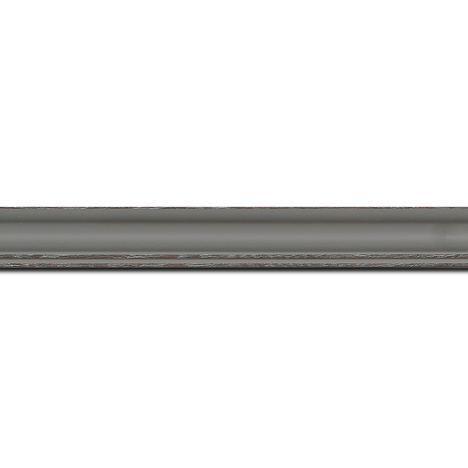 Baguette longueur 1.40m bois profil doucine inversée largeur 2.3cm gris satiné bord ressuyé