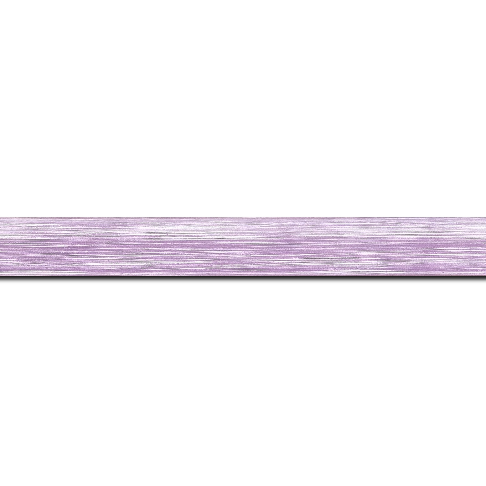 Baguette longueur 1.40m bois profil incurvé largeur 2.1cm couleur violet effet blanchi