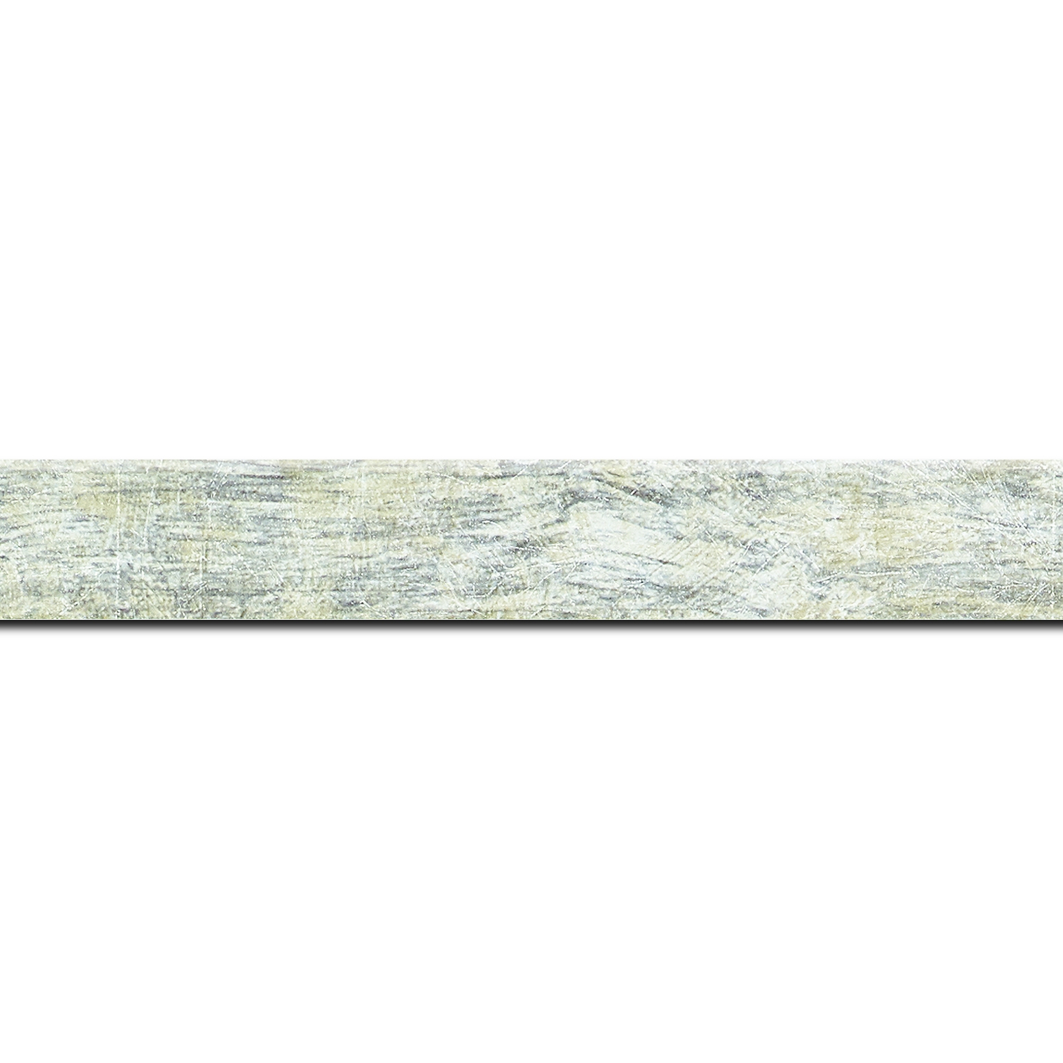 Baguette longueur 1.40m bois profil plat largeur 2.5cm hauteur 4.8cm argent effet marbré (hauteur feuillure 4.3cm )